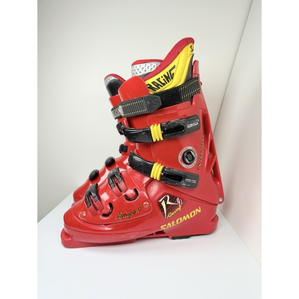 Salomon Equipe R 9.2 Integral Flex 120 Adjustable Ski Boots 345 27.5 Red Used